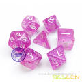 Assorted Colored Glitter Polyhedral Dice 7pcs Set, Glitter RPG Dice Set d4 d6 d8 d10 d12 d20 d%